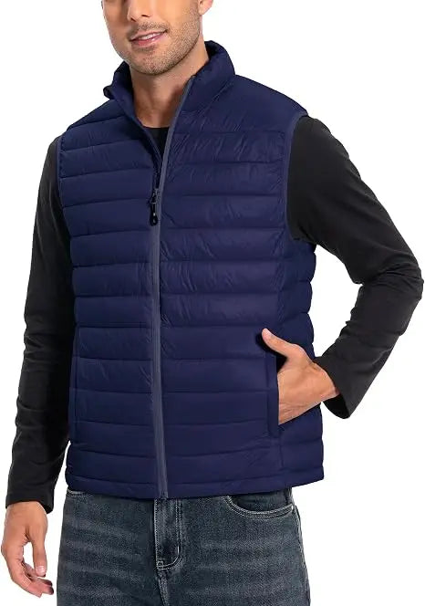 Pioneer Camp Men Packable Water Repellent Quilted Puffer Vest