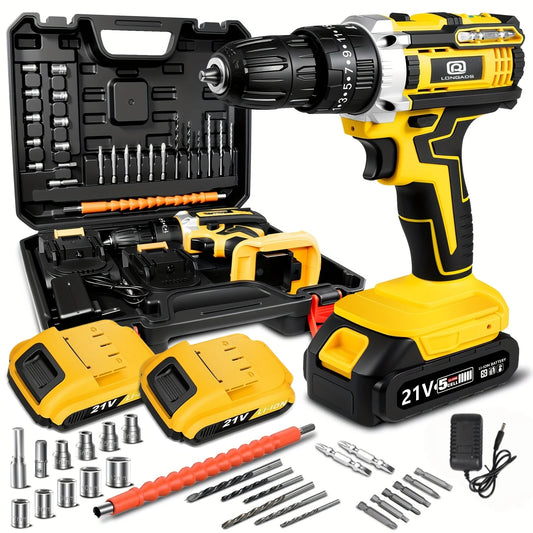 Compact Keyless Cordless Drill Driver With Led Light For Diy