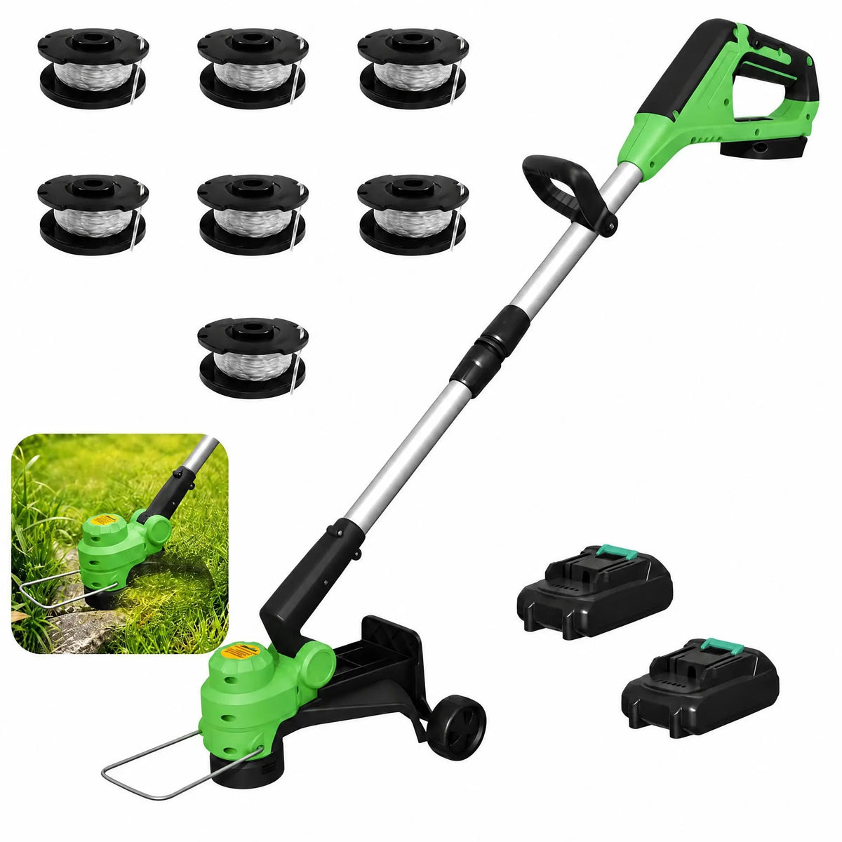 Hismiss 20V Cordless String Trimmer Brushless Motor And Dual Batteries