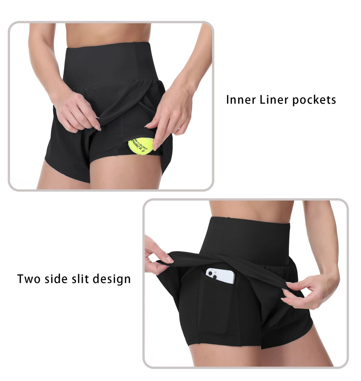 The Gym People Womens Quick Dry Running Shorts Zipper Pockets