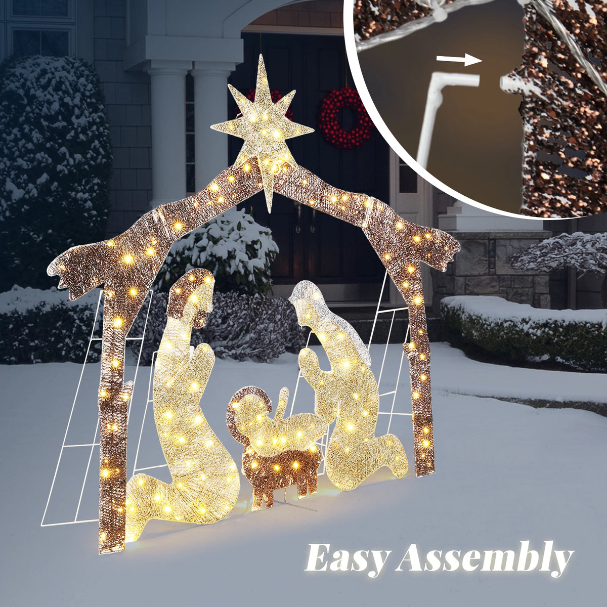 Lighted Nativity Scene Christmas Outdoor Holiday Yard Garden Decoration