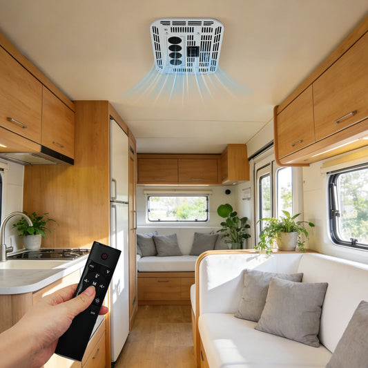Bymaocar 12V RV Air Conditioner with Remote Heating and Cooling