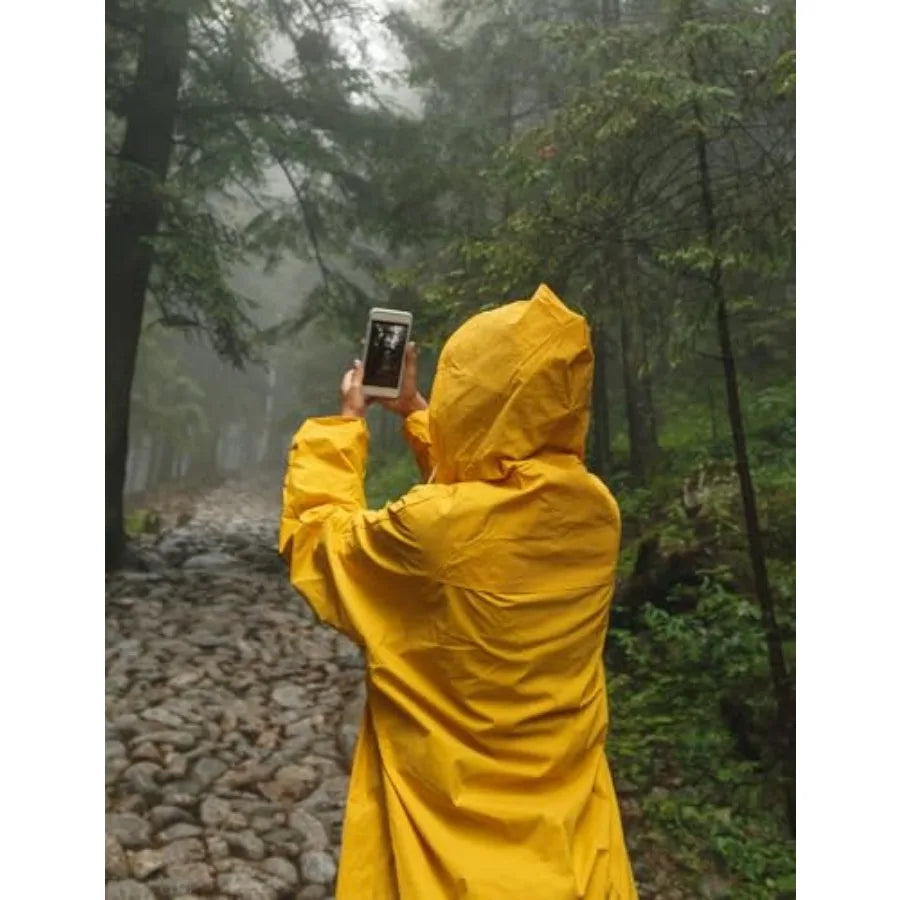 Waterproof Packable Rain Jacket with Reflective Hood for Women's Running