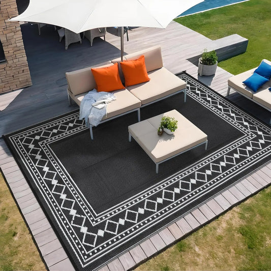 Twister Waterproof Reversible Outdoor Patio Rug For Deck