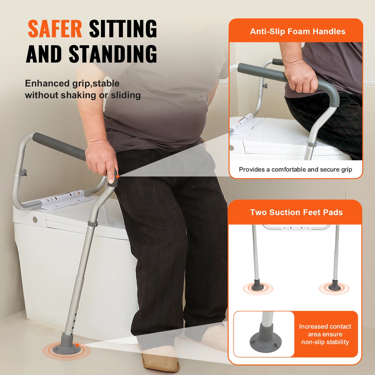 VEVOR Adjustable Toilet Safety Support Frame For Bathroom