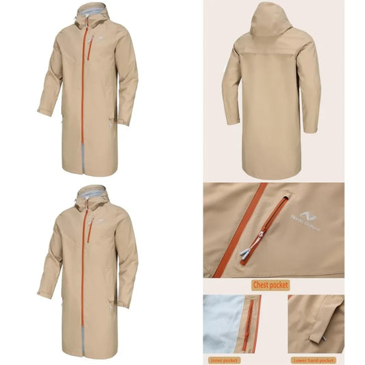 Men Waterproof Breathable Rain Jacket With Hood And Mesh Lining