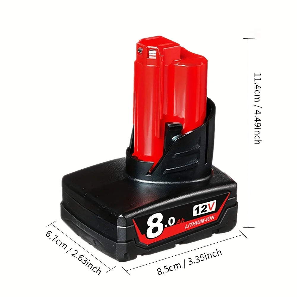 8.0Ah Replacement Battery for Milwaukee M12 12V Tools