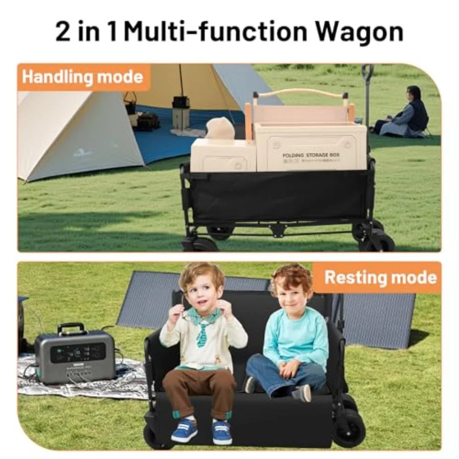 Heavy Duty Collapsible Steel Wagon With Large Wheels For Camping