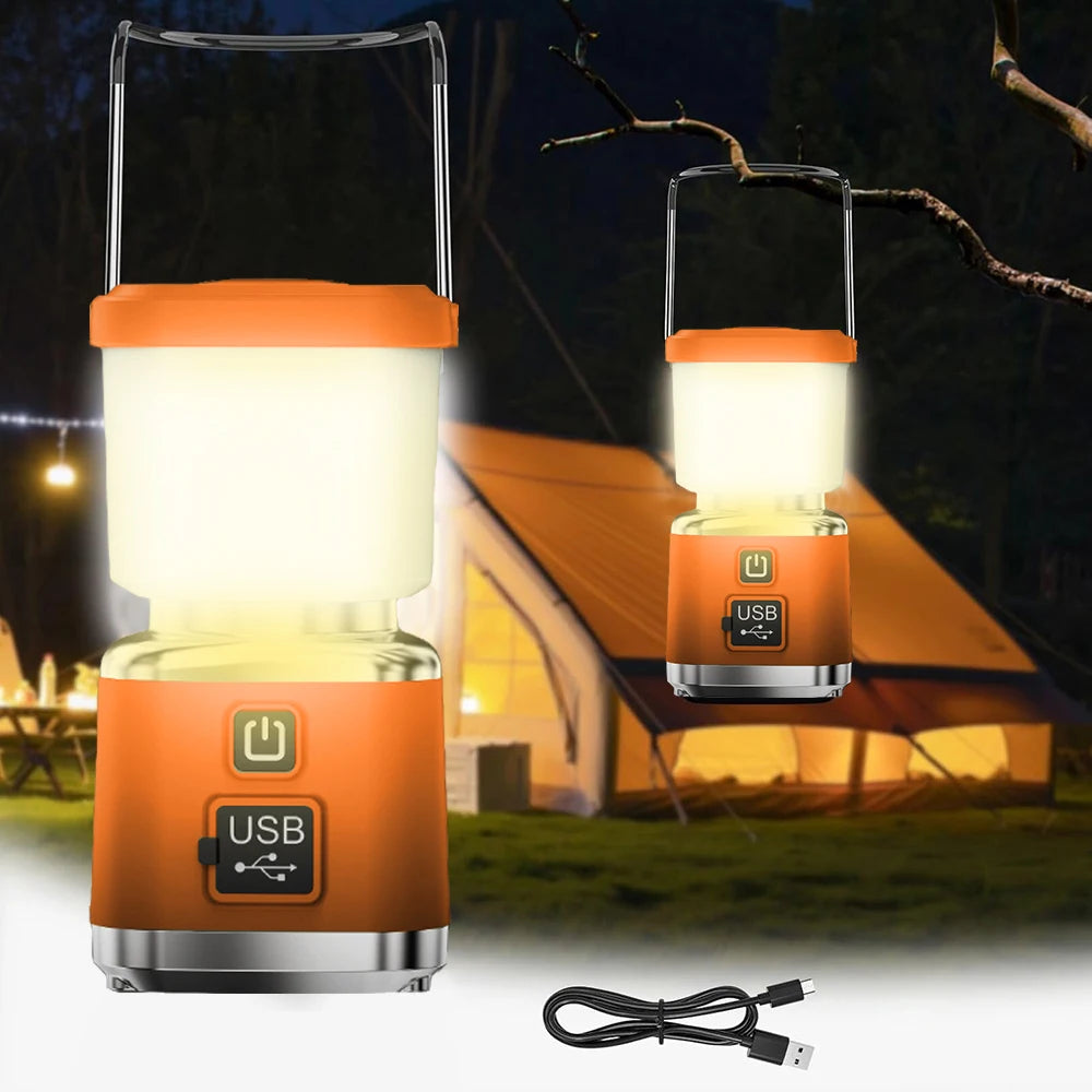 Waterproof Rechargeable LED Camping Lantern and USB Power Bank
