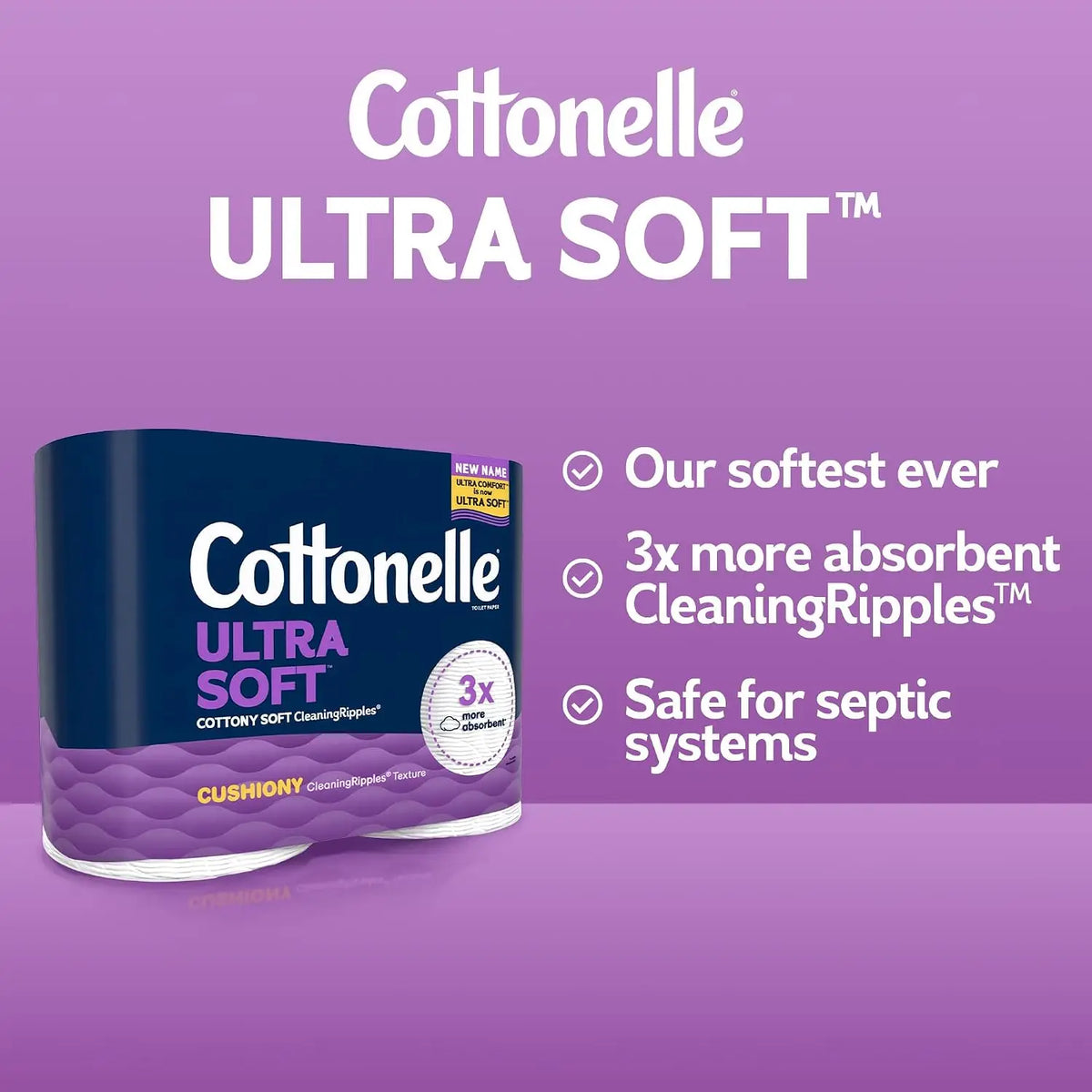 Cottonelle Ultra Soft Toilet Paper With Cushiony Cleaning Ripples