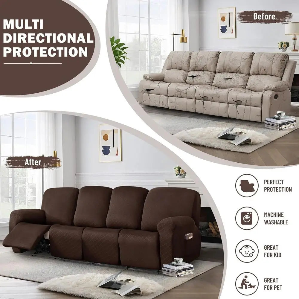 Diamond Recliner Sofa Covers Stretch Fit Washable Soft Slipcover