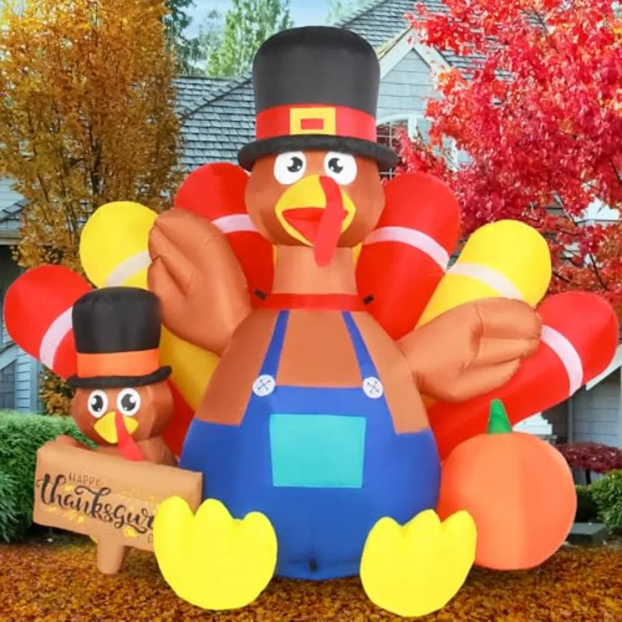 Thanksgiving Inflatable Turkey Outdoor Yard Decor With LED Lighting