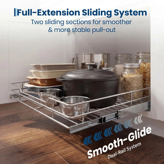 HiMISS Stainless Steel Pull Out Cabinet Organizer Shelf