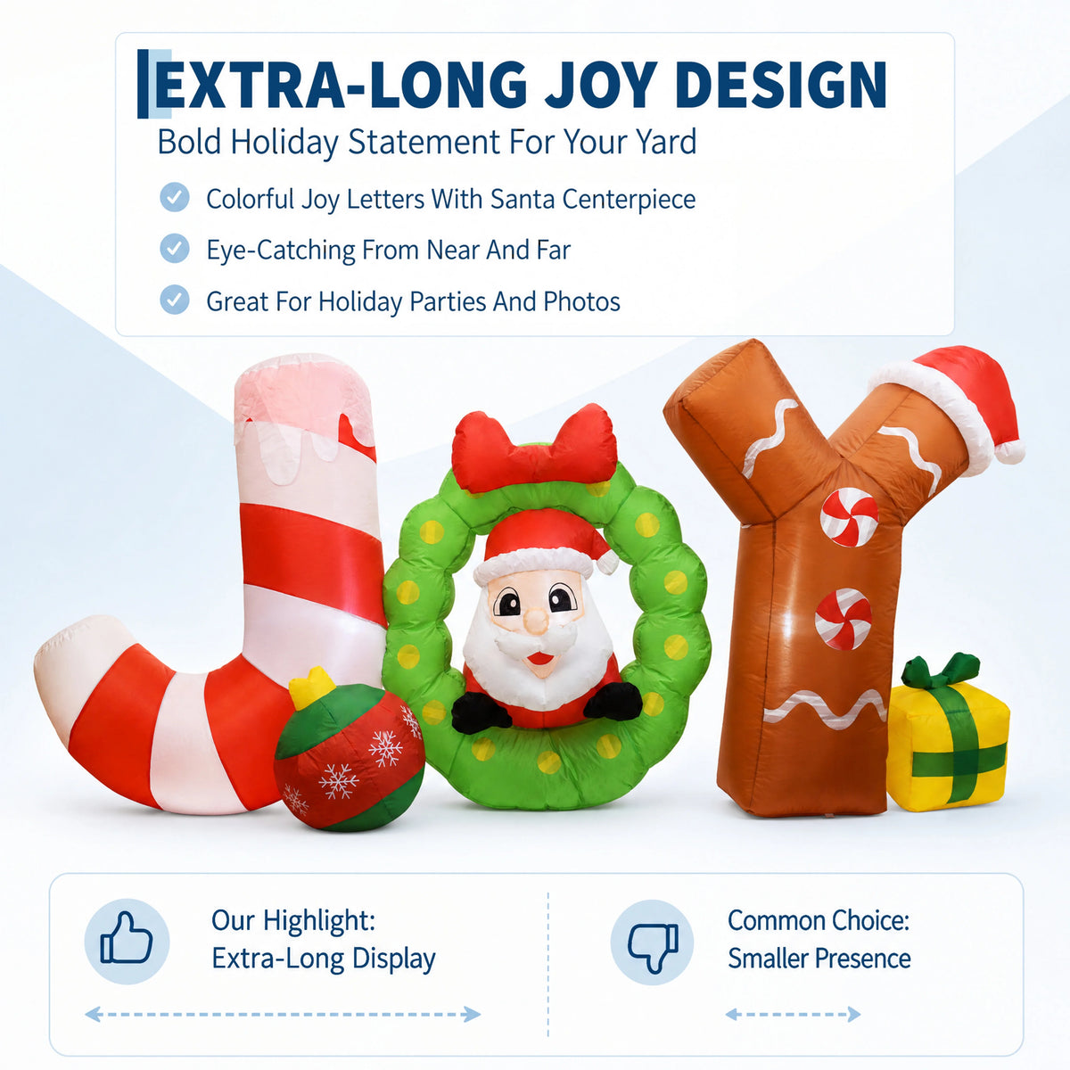 Lighted Christmas Inflatable Joy Sign Outdoor Holiday Yard Decoration