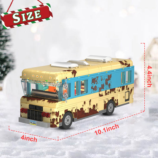 LED Christmas Snow Village RV Building Blocks Home Decor Set
