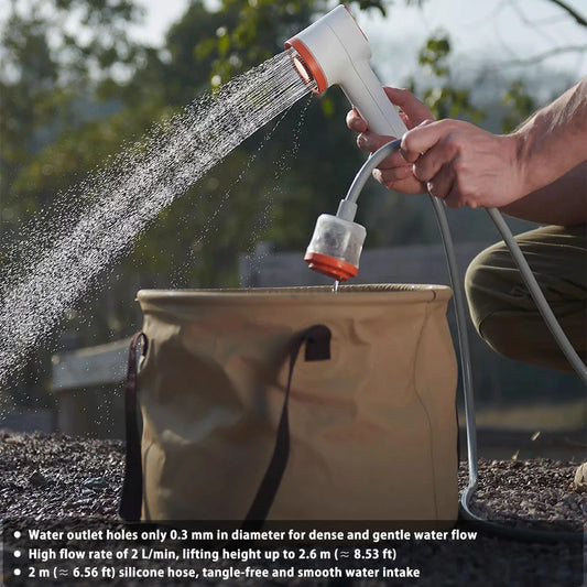 Soomloom Portable Camping Shower With Pump Filter And LED Light