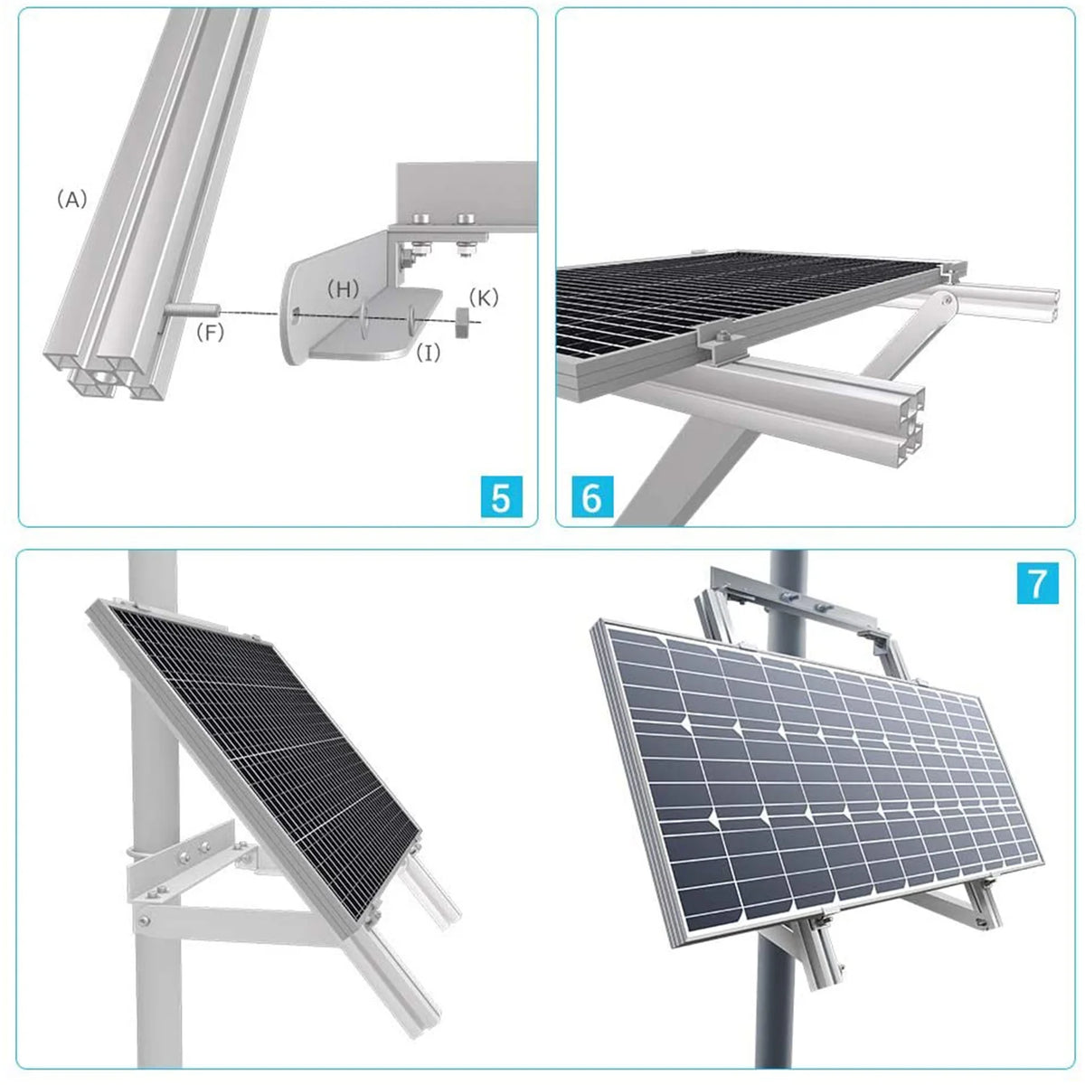 Renogy Side Pole Mount Bracket For Off Grid Solar Panels