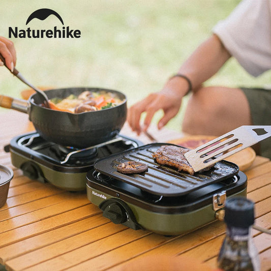 Naturehike 2 Burner Portable Folding Gas Stove With Griddle