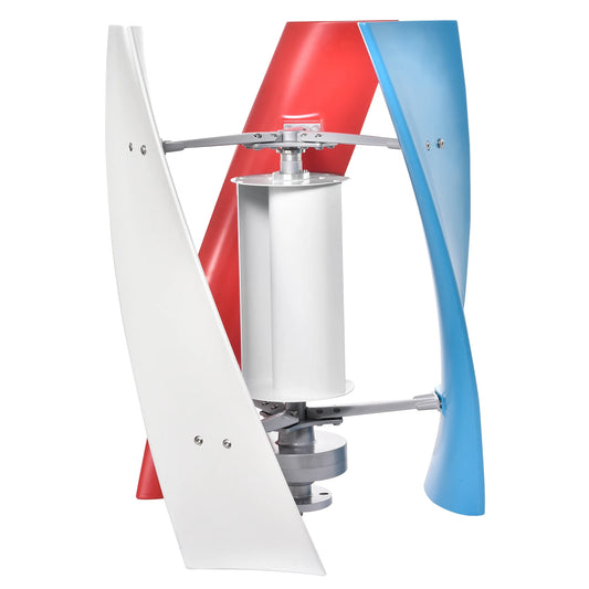 Quiet Vertical Axis Wind Turbine Generator With Mounting Base