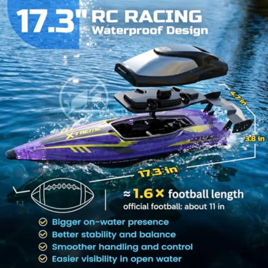Remote Control Jet Boat For Pools And Lakes With Led Lights