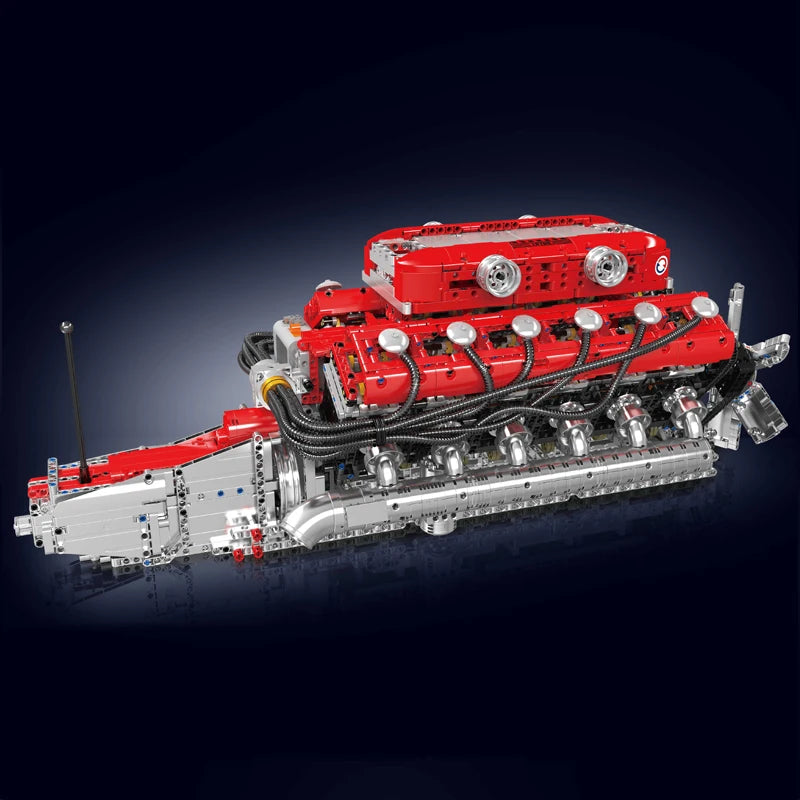 Mould King V12 Engine Building Block Assembly Model Kit