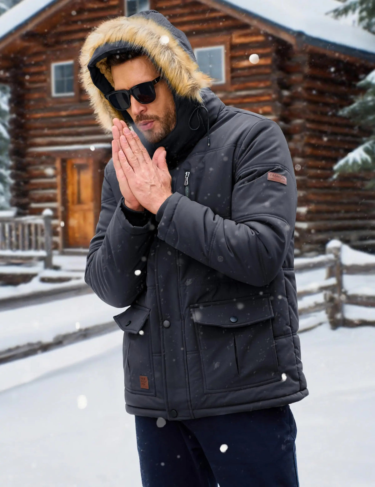 Cavva Mens Winter Parka Jacket With Removable Fleece Hood