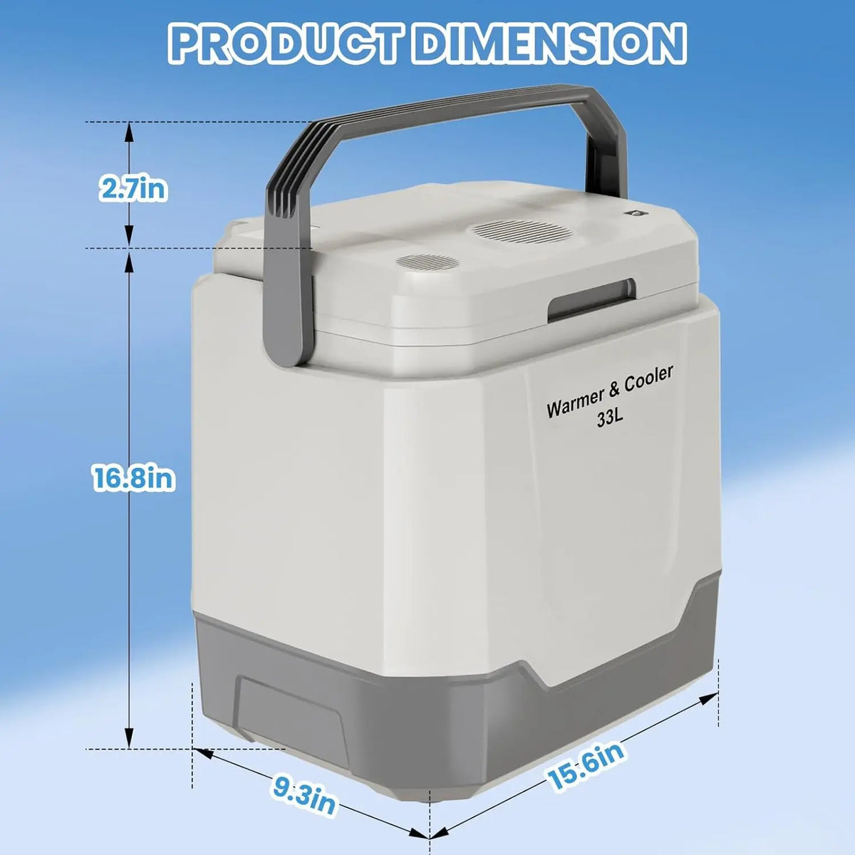 Electric Car Refrigerator and Cooler Warmer with Dual Power Supply