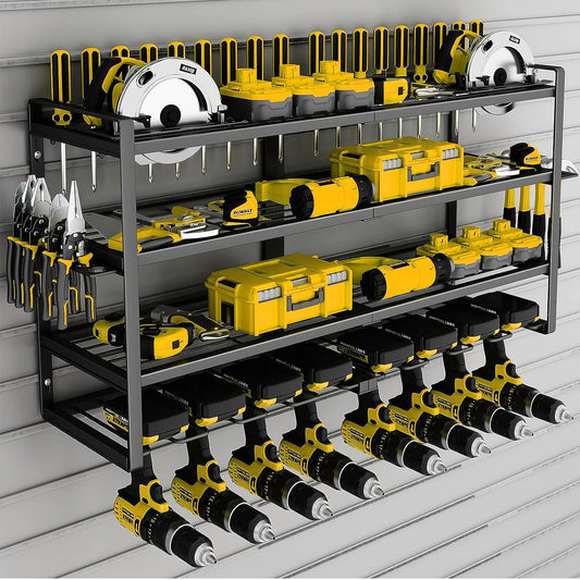 Heavy Duty Metal Power Tool Wall Mount Storage Rack Organizer