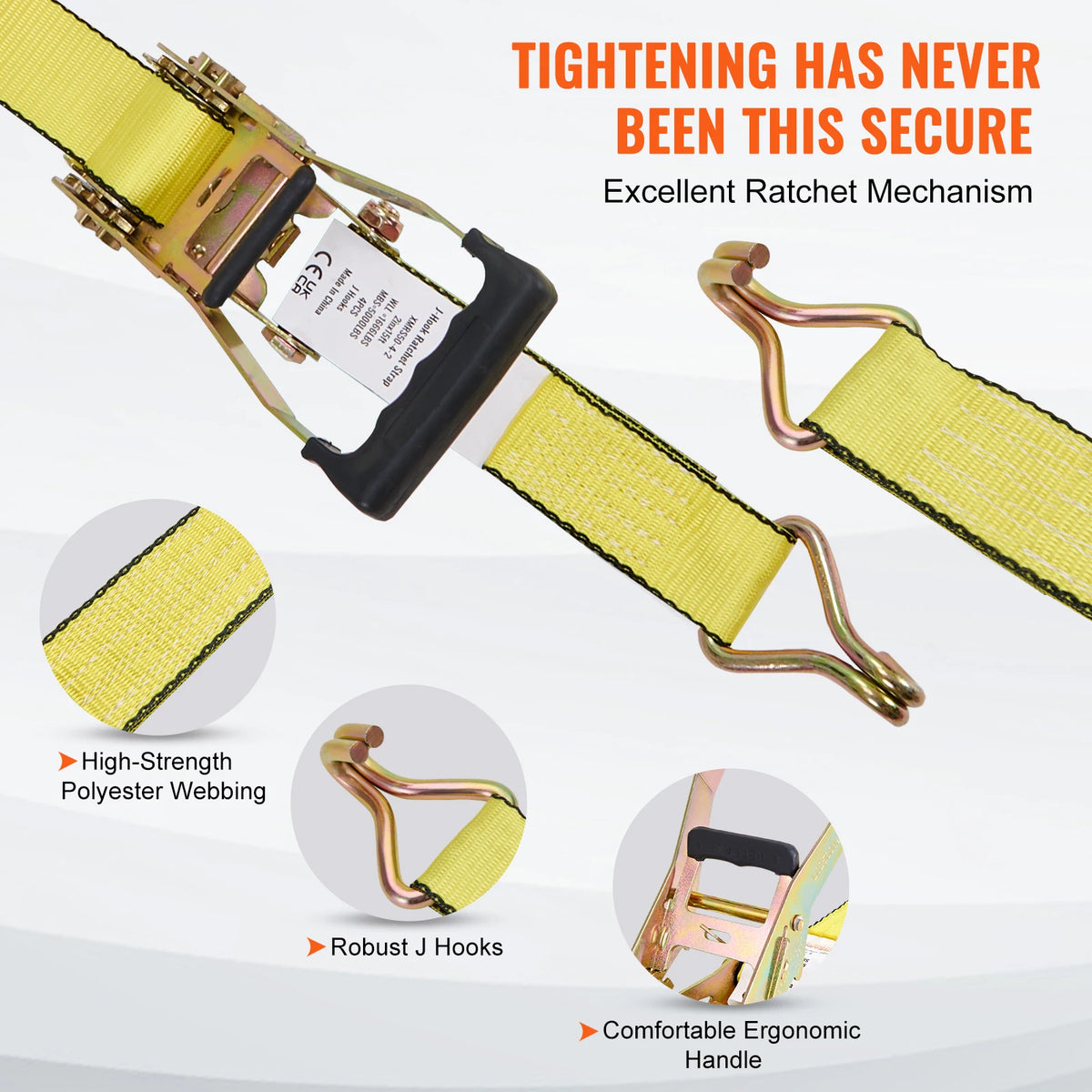 SucceBuy Ratchet Tie Down Straps For Secure Cargo Transport