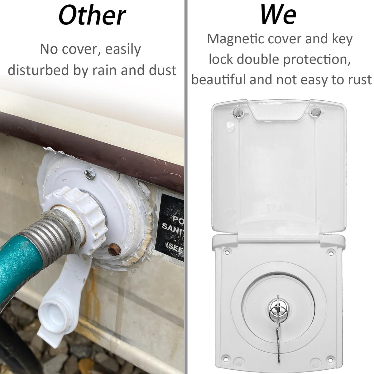 HWHongRV RV Fresh Water Inlet With Bayonet Style Cover