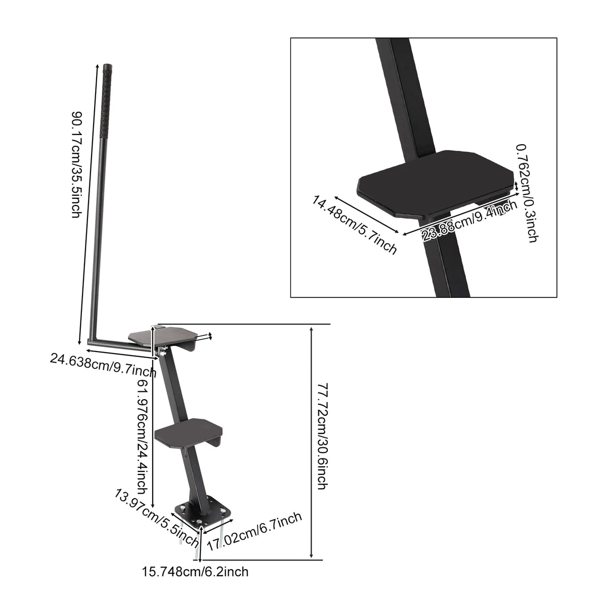 Heavy Duty Steel Marine Boarding Steps With Non Slip Handrail