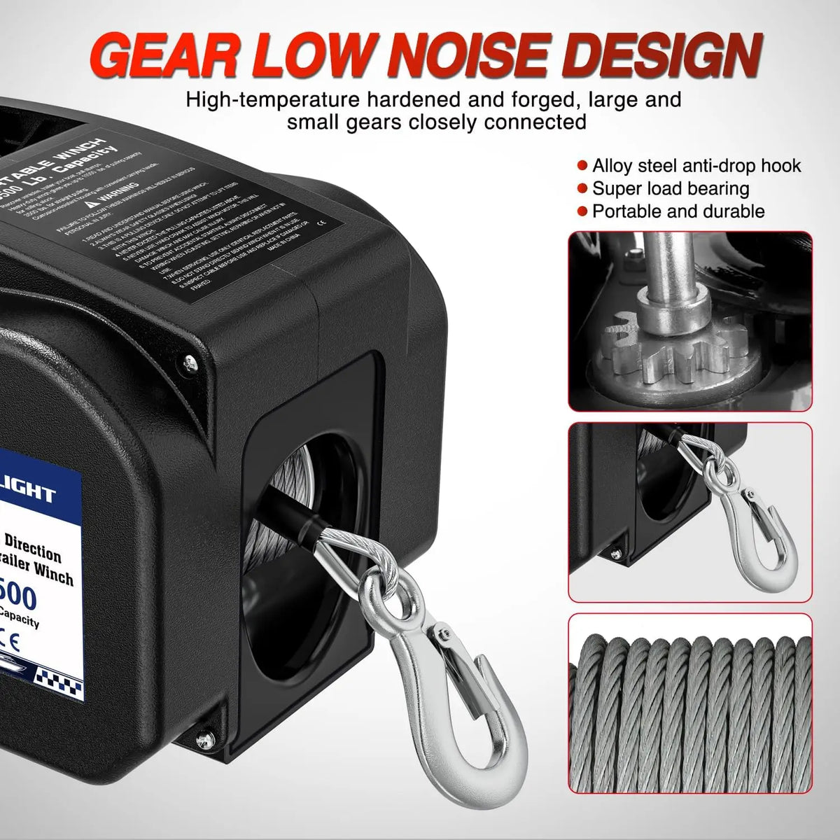 Portable Electric Boat Trailer Winch With Remote And Manual Mode