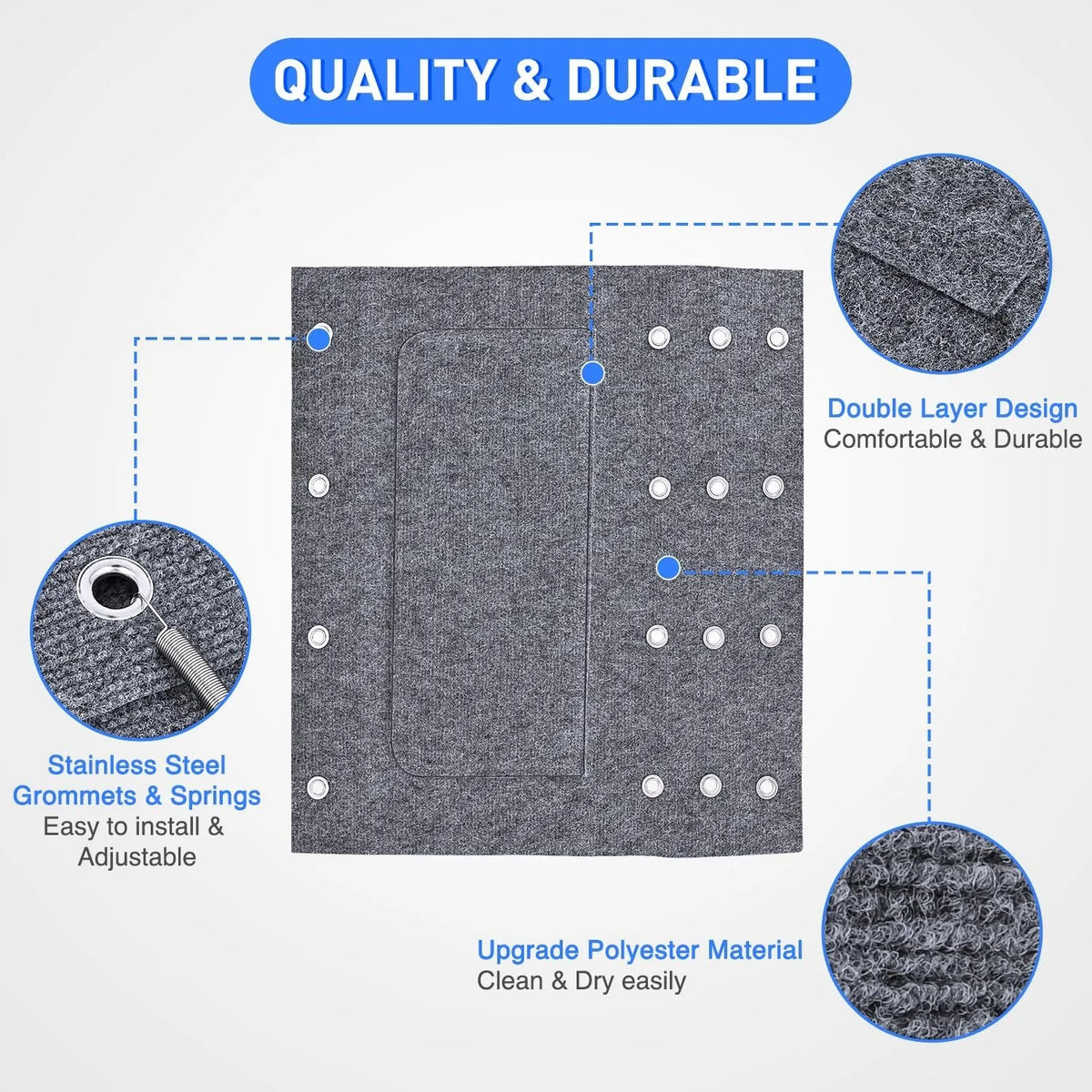 Nilight Adjustable Wrap Around RV Step Carpet Covers With Springs