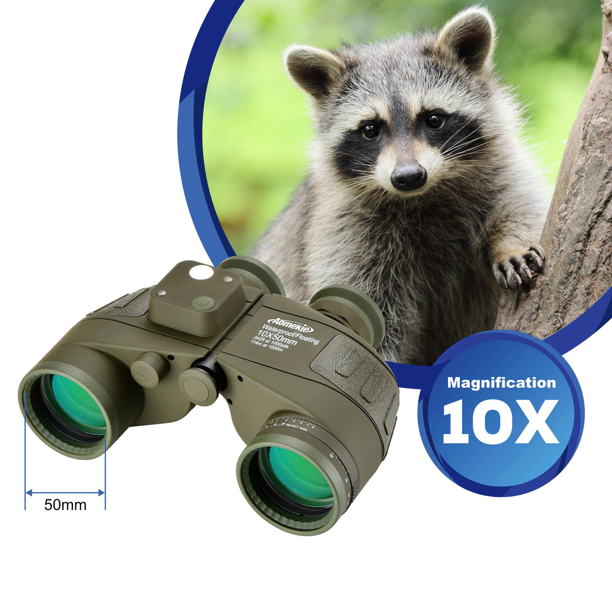 Marine Binoculars Featuring Rangefinder And Compass BAK4 Prisms Waterproof