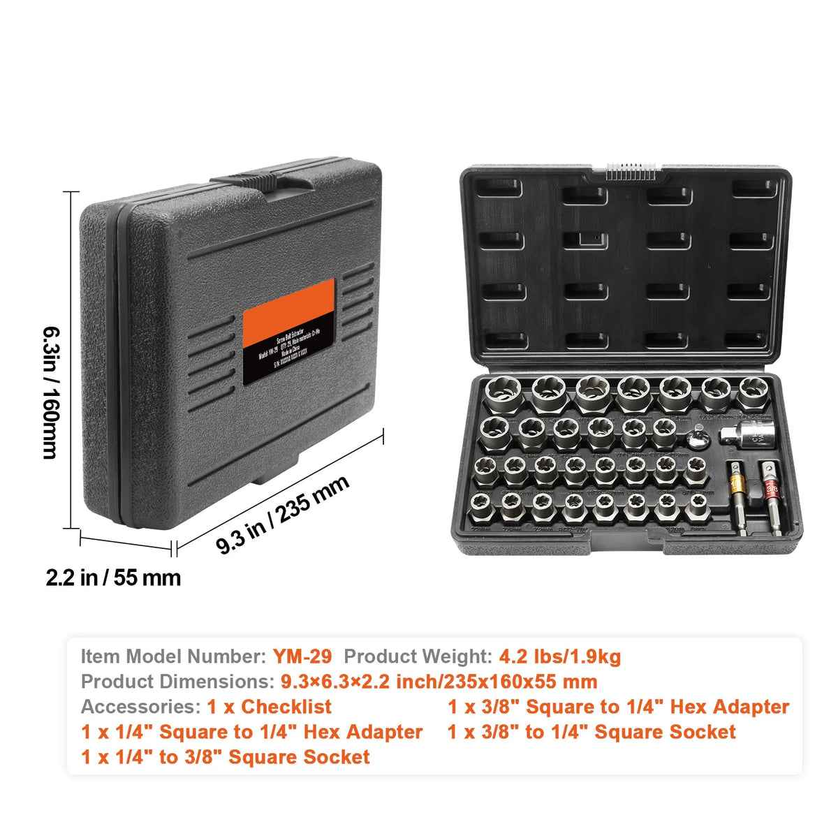 SucceBuy Professional Bolt Extractor Socket Set For Stuck Nuts