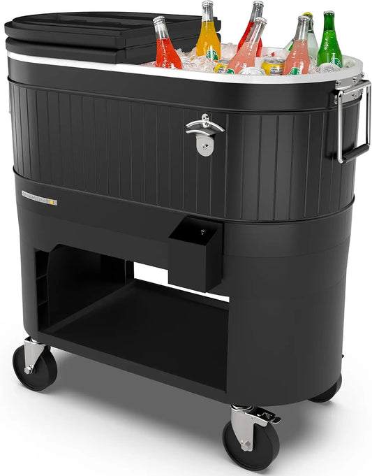Premium Rustic Farmhouse Wheeled Outdoor Beverage Cooler