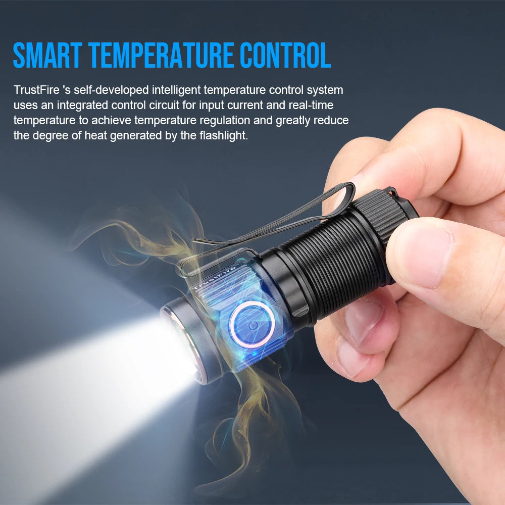 TrustFire MT10 Rechargeable LED Flashlight With USB C Charging
